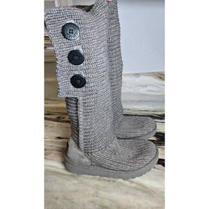 Ugg Classic Cardy Sweater Boots 1016555Gray Womens Size 8
